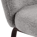 Lot 2 Chaises PATRICIA Métal noir mat & Tissu Monza Gris clair