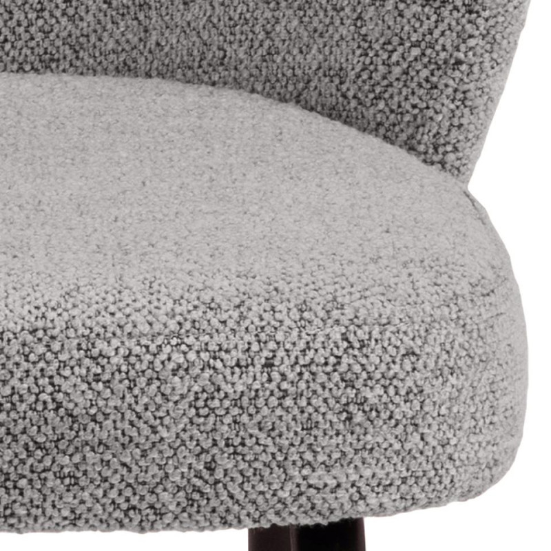 Lot 2 Chaises PATRICIA Métal noir mat & Tissu Monza Gris clair