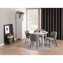 Lot 2 Chaises PATRICIA Métal noir mat & Tissu Monza Gris clair