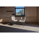 Lot 2 Chaises PETRI Mét. Noir mat & Tissu Monza beige