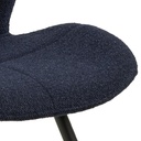 Lot 2 Chaises PETRI Mét. Noir mat & Tissu Monza bleu foncé