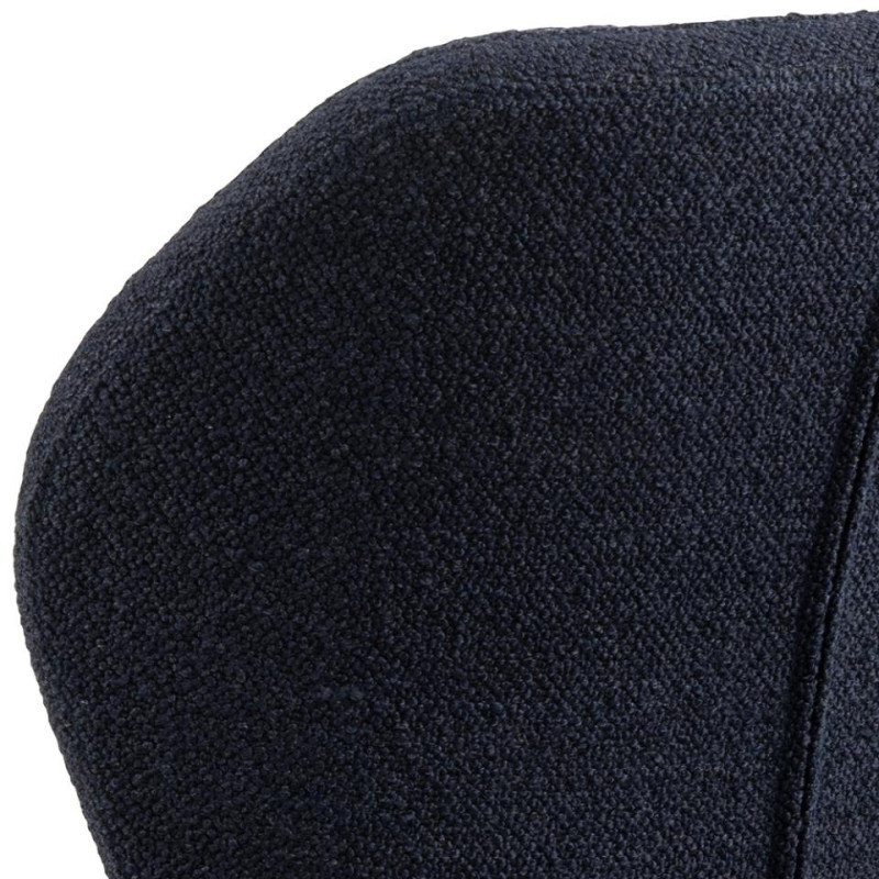 Lot 2 Chaises PETRI Mét. Noir mat & Tissu Monza bleu foncé