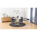 Lot 2 Chaises PETRI Mét. noir mat & Tissu Holly anthracite