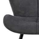 Lot 2 Chaises PETRI Mét. noir mat & Tissu Holly anthracite
