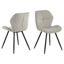 Lot 2 Chaises PETRI Métal rugueux noir mat & Tissu Holly sable