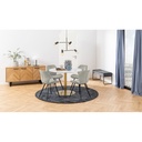 Lot 2 Chaises PETRI Métal rugueux noir mat & Tissu Holly sable