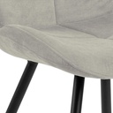 Lot 2 Chaises PETRI Métal rugueux noir mat & Tissu Holly sable