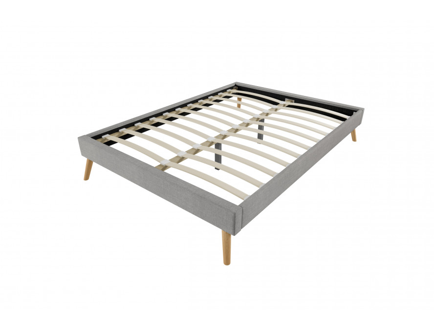 Cadre de lit en tissu - Gris clair - 140 x 190 cm