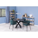 Lot 2 Fauteuils ANN Métal noir mat & Tissu Danny bleu foncé
