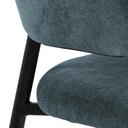 Lot 2 Fauteuils ANN Métal noir mat & Tissu Danny bleu foncé