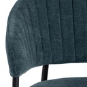 Lot 2 Fauteuils ANN Métal noir mat & Tissu Danny bleu foncé
