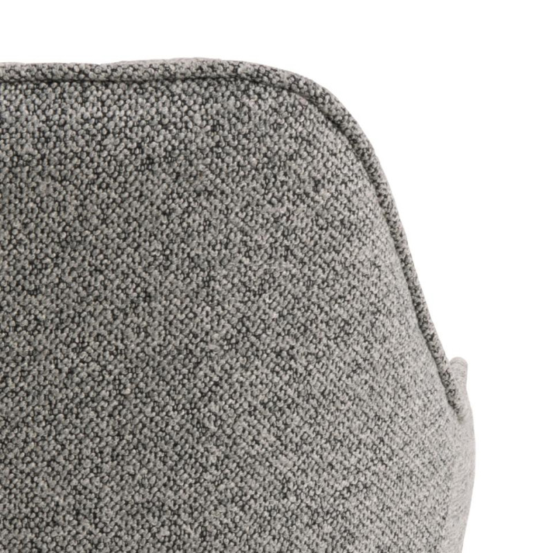 Lot 2 Fauteuils BROOKE  Mét. Noir mat & Tissu Monza gris