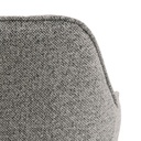 Lot 2 Fauteuils BROOKE  Mét. Noir mat & Tissu Monza gris