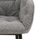 Lot 2 Fauteuils BROOKE  Mét. Noir mat & Tissu Monza gris