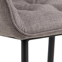 Lot 2 Fauteuils BROOKE Mét. Noir mat & Basel Gris-brun clair
