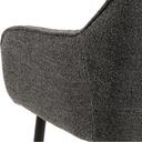 Lot 2 Fauteuils BROOKE Mét. Noir mat & Tissu Monza anthracite