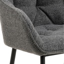 Lot 2 Fauteuils BROOKE Mét. Noir mat & Tissu Monza anthracite
