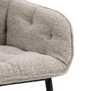 Lot 2 Fauteuils BROOKE Mét. Noir mat & Tissu Monza beige