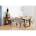 Lot 2 Fauteuils BROOKE Mét. Noir mat & Tissu Monza beige