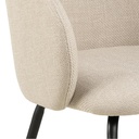 Lot 2 Fauteuils ELEANOR Mét. Noir mat & Tissu Basel beige