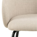 Lot 2 Fauteuils ELEANOR Mét. Noir mat & Tissu Basel beige