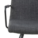 Lot 2 Fauteuils SELINA  Métal noir mat & Tissu Basel Gris foncé