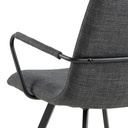 Lot 2 Fauteuils SELINA  Métal noir mat & Tissu Basel Gris foncé