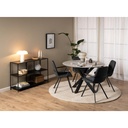 Lot 2 Fauteuils SELINA  Métal noir mat & Tissu Basel Gris foncé