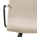 Lot 2 Fauteuils SELINA Métal noir mat & Tissu Basel Beige