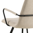Lot 2 Fauteuils SELINA Métal noir mat & Tissu Basel Beige