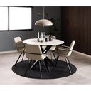 Lot 2 Fauteuils SELINA Métal noir mat & Tissu Basel Beige