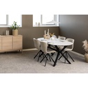 Lot 2 chaises BATILDA  Mét. Noir mat & Tissu Basel beige