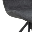 Lot 2 chaises BATILDA Mét. Noir mat & Tissu Basel gris foncé