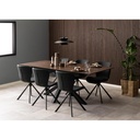 Lot 2 chaises BATILDA Mét. Noir mat & Tissu Basel gris foncé