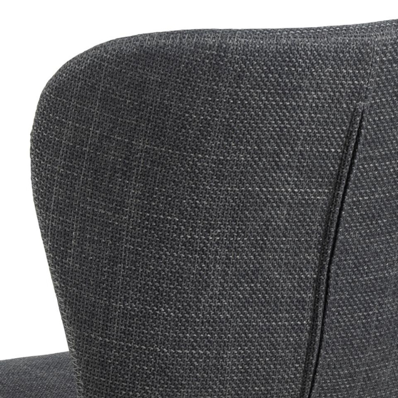 Lot 2 chaises BATILDA Mét. Noir mat & Tissu Basel gris foncé