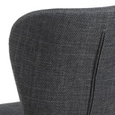 Lot 2 chaises BATILDA Mét. Noir mat & Tissu Basel gris foncé