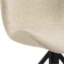 Lot 2 chaises BATILDA Mét. Noir mat & Tissu Monza crème