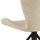Lot 2 chaises BATILDA Mét. Noir mat & Tissu Monza crème