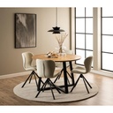 Lot 2 chaises BATILDA Mét. Noir mat & Tissu Monza crème