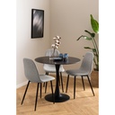 Lot 4 Chaises CELIA  Mét. Noir mat & Tissu Nesia gris clair