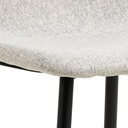 Lot 4 Chaises CELIA  Mét. Noir mat & Tissu Nesia gris clair