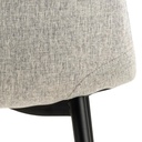 Lot 4 Chaises CELIA  Mét. Noir mat & Tissu Nesia gris clair