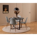 Lot 4 Chaises CELIA Mét. Chêne & Tissu Nesia gris clair