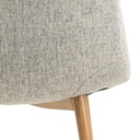 Lot 4 Chaises CELIA Mét. Chêne & Tissu Nesia gris clair