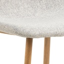 Lot 4 Chaises CELIA Mét. Chêne & Tissu Nesia gris clair