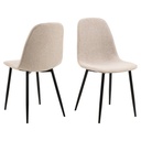 Lot 4 Chaises CELIA Mét. Noir mat & Tissu Nesia beige