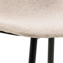 Lot 4 Chaises CELIA Mét. Noir mat & Tissu Nesia beige
