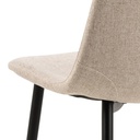Lot 4 Chaises CELIA Mét. Noir mat & Tissu Nesia beige