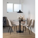 Lot 4 Chaises CELIA Mét. Noir mat & Tissu Nesia beige