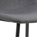 Lot 4 Chaises CELIA Mét. Noir mat & Tissu Nesia gris foncé